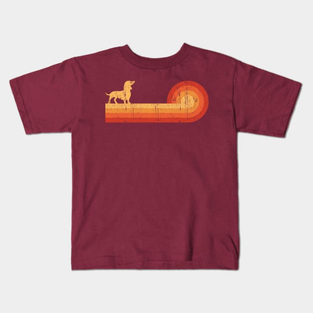 Dachshund Sunset Kids T-Shirt by Long-N-Short-Shop